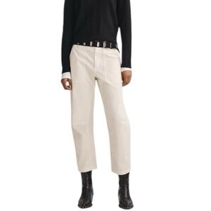Rag & Bone | Women’s Leyton Workwear Cotton Pants in Ivory Size 6